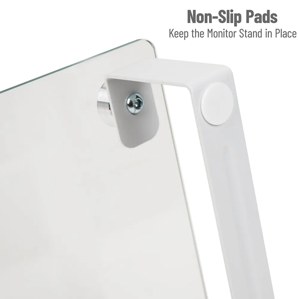Mind Reader Contemporary Monitor Stand and Laptop Riser, Clear (GLASS-CLR)