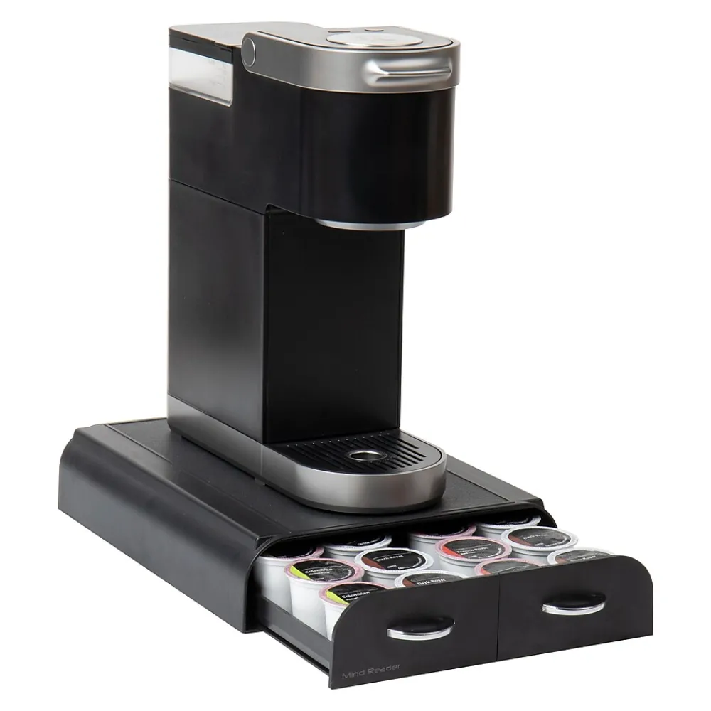 Mind Reader 2-Drawer Single Serve Coffee Pod Drawer Keurig Mini Compatible, 24 Pod Capacity, Black (TRY2DR-BLK)