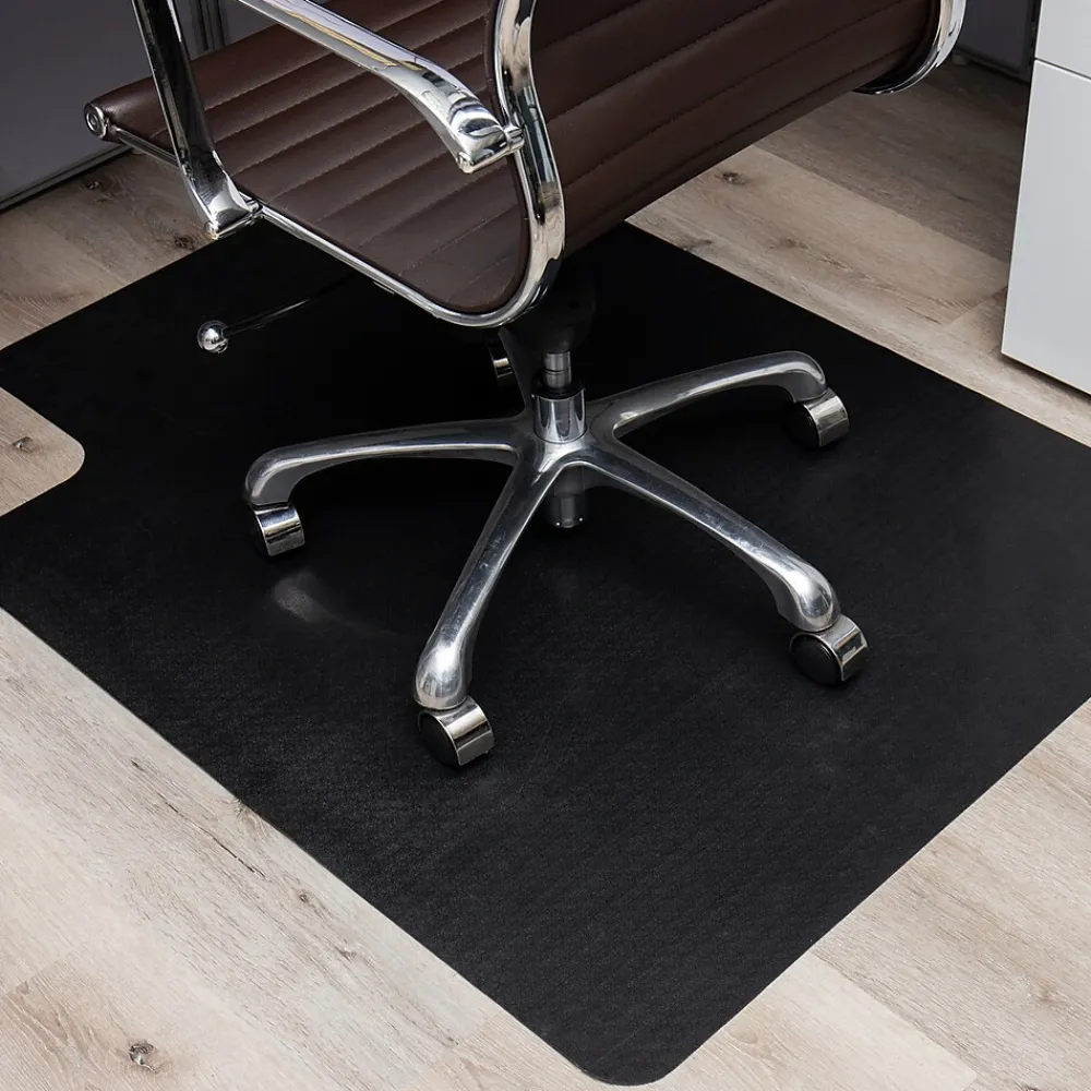 Chair Mats*Mind Reader Hard Floor Chair Mat with Lip, 36" x 48'', Black (OFFCMAT-BLK)