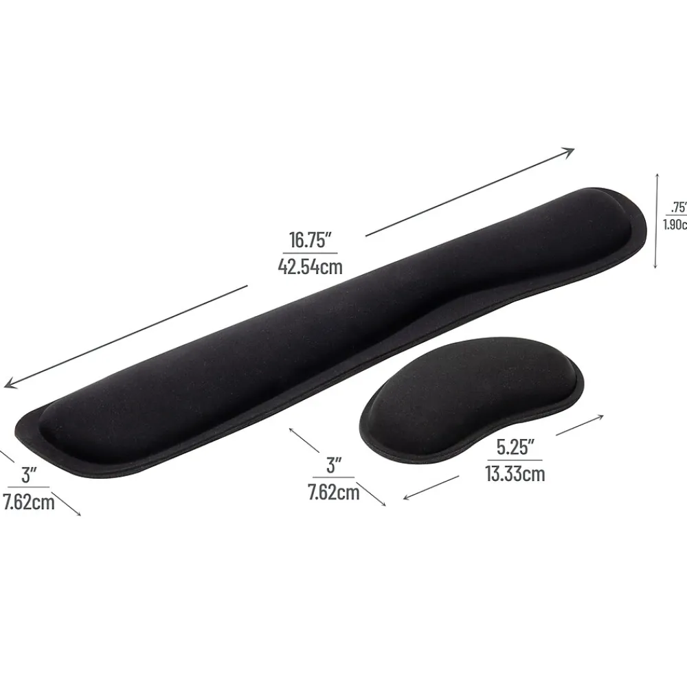 Mind Reader Memory Foam Gaming Ergonomic Keyboard and Mouse Wrist Rest Set, Black (WRESTGEL-BLK)