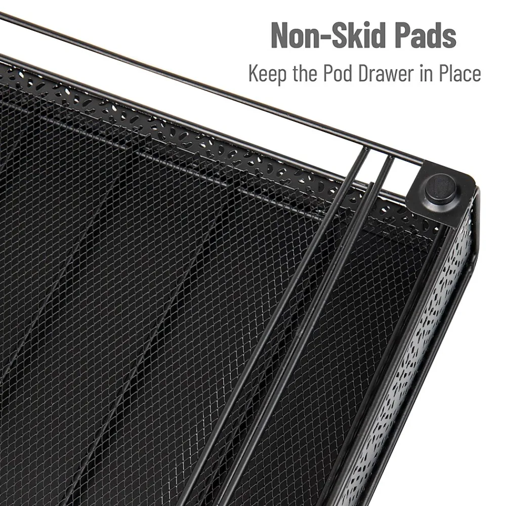 Mind Reader Metal Single Serve Coffee Pod Drawer, 36 Pod Capacity, Black (MTRAY-BLK)