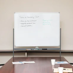 Dry Erase*Mind Reader Mobile Double-Sided Dry-Erase Whiteboard, Aluminum Frame, 47