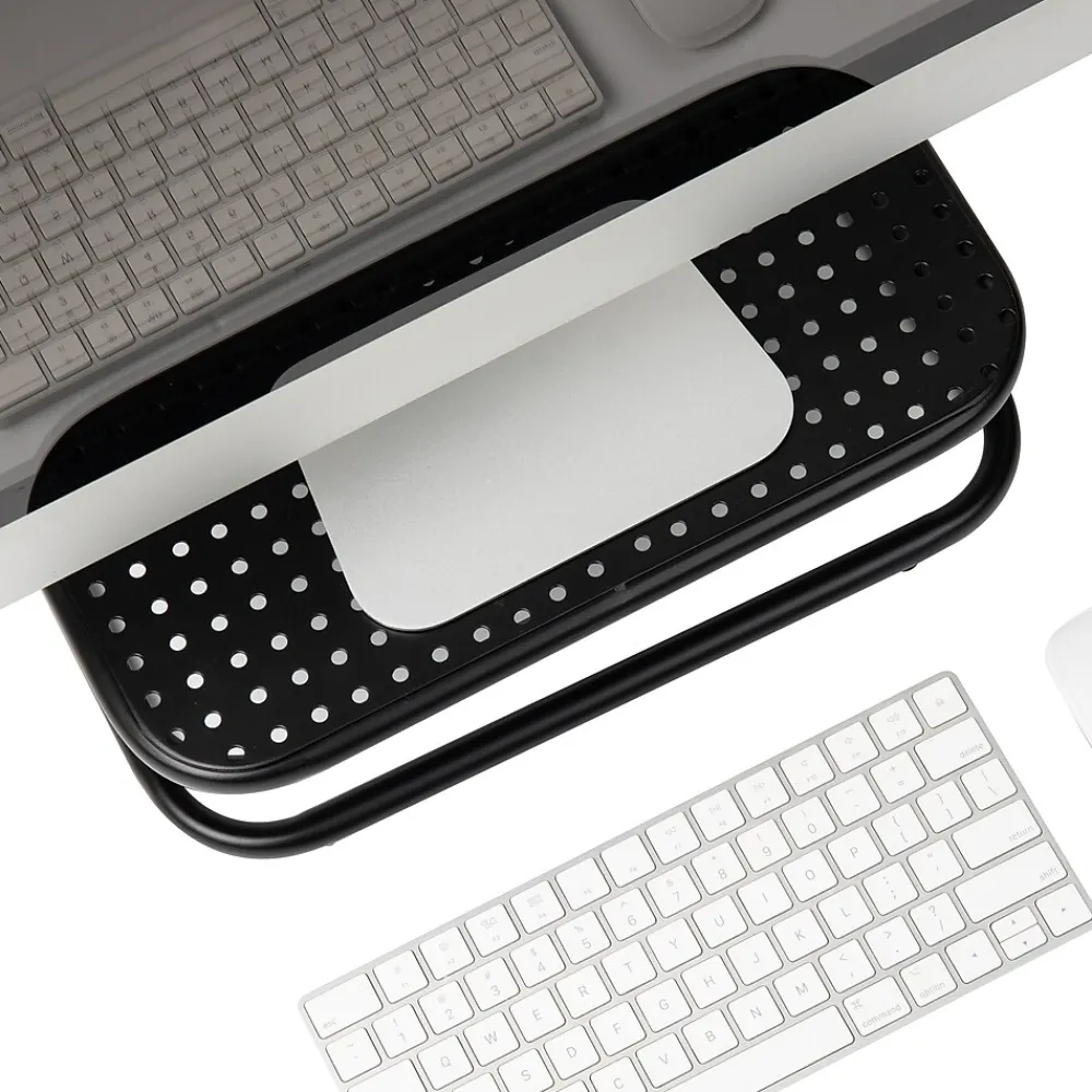 Mind Reader Monitor Stand and Ventilated Desktop Organizer, Black, 2/Pack (2CHORDMON-BLK)