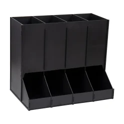 Mind Reader Plastic 4-Compartment Single Serve Coffee Pod Dispenser, 120 Pod Capacity, Black (CPODBK-BLK)