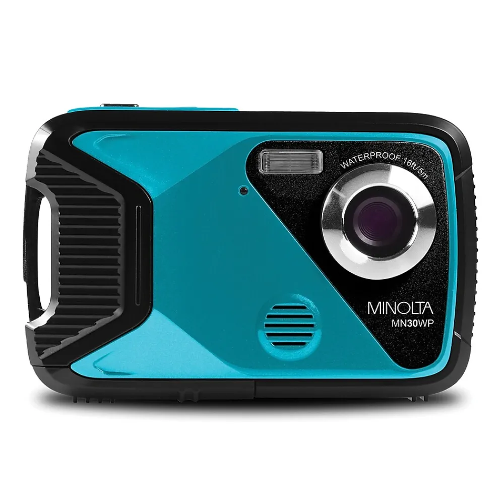 MINOLTA 21 MP 1080p Digital Waterproof Camera, 4x Digital Zoom, Teal (MN30WP-TL)
