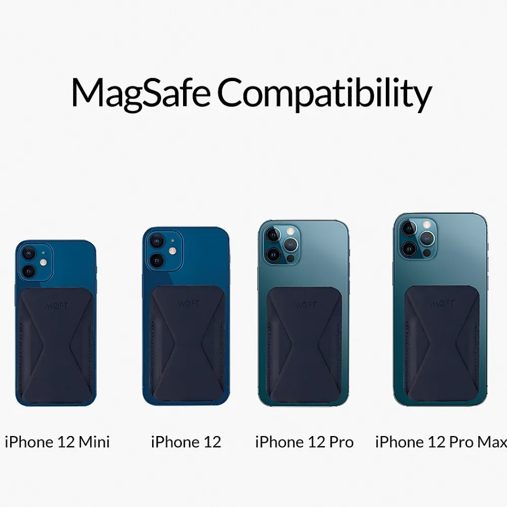 MOFT Snap-on Phone Stand and Wallet for iPhone 12 and 13 Series, Oxford Blue (MS007MS-1-BU2021)