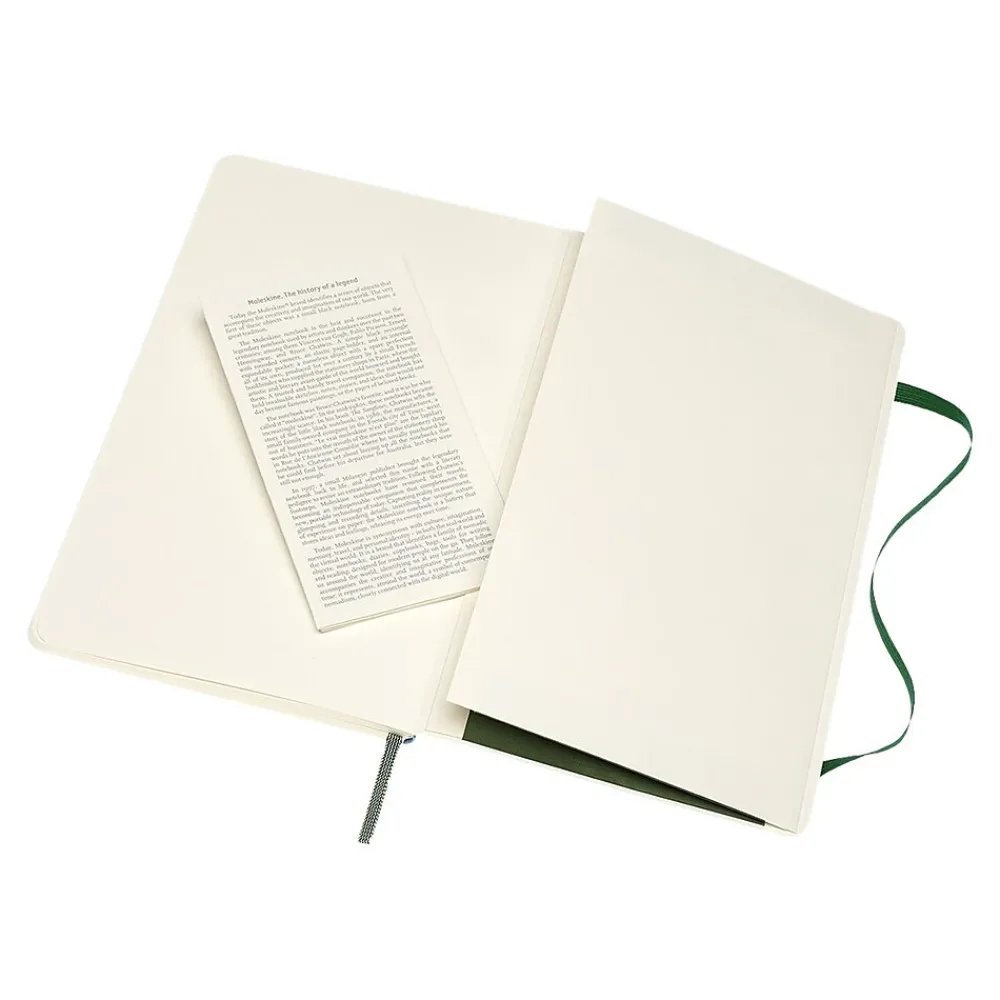 Notebooks|Moleskine Classic Pocket Notebook, 5" x 8.25", Wide Ruled, 120 Sheets, Green (629063)