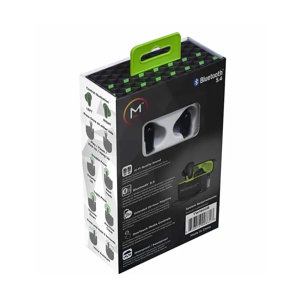 Nemesis Wireless Earbuds, Bluetooth, Black (TW1800W)<Morpheus 360 Discount