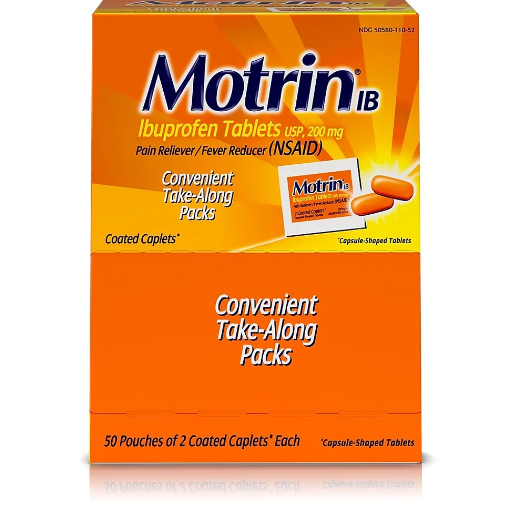 IB Ibuprofen Tablets, 200 mg, 2 Tablets/Packet, 50 Packets/Box (447419)<Motrin Sale