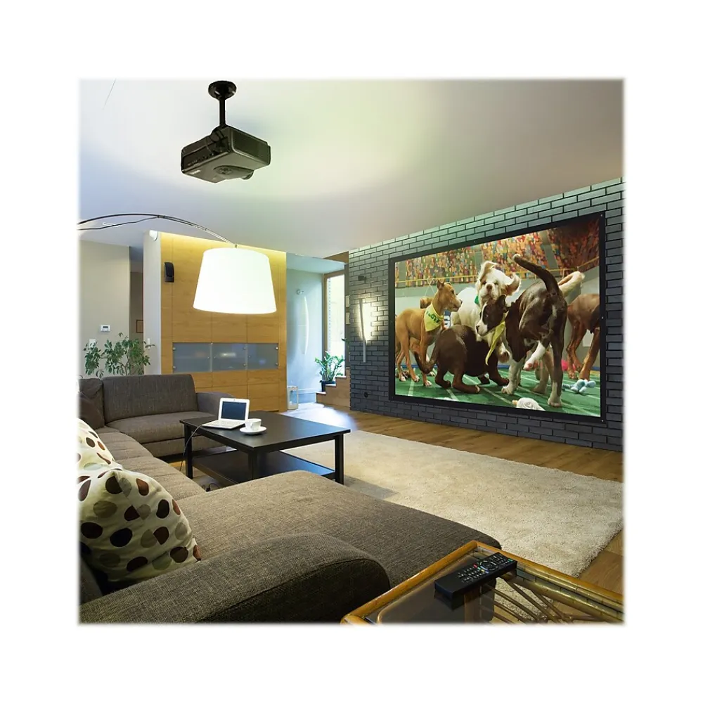 Mount-It! 100" Manual Wall & Ceiling Projector Screen, Black/Matte White (MI-640)