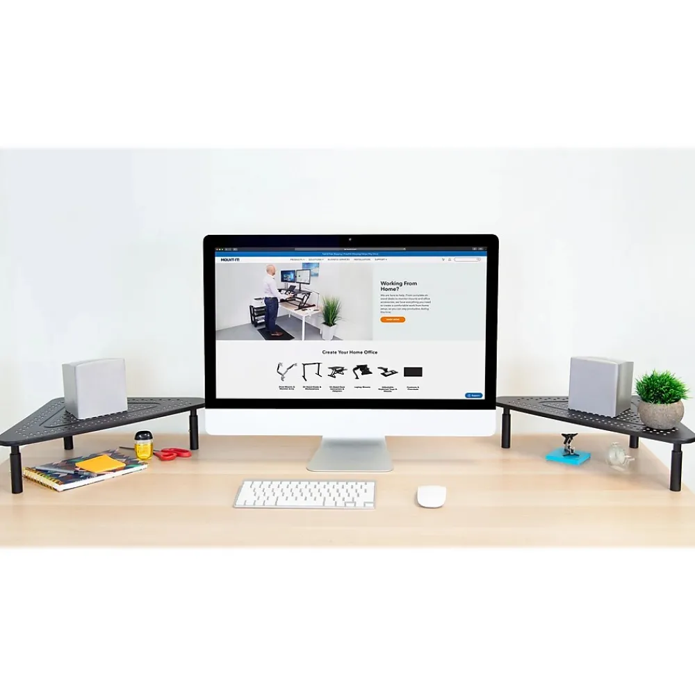 Clearance Mount-It! Adjustable Corner Monitor Stand, Up to 32", Black (MI-7362)