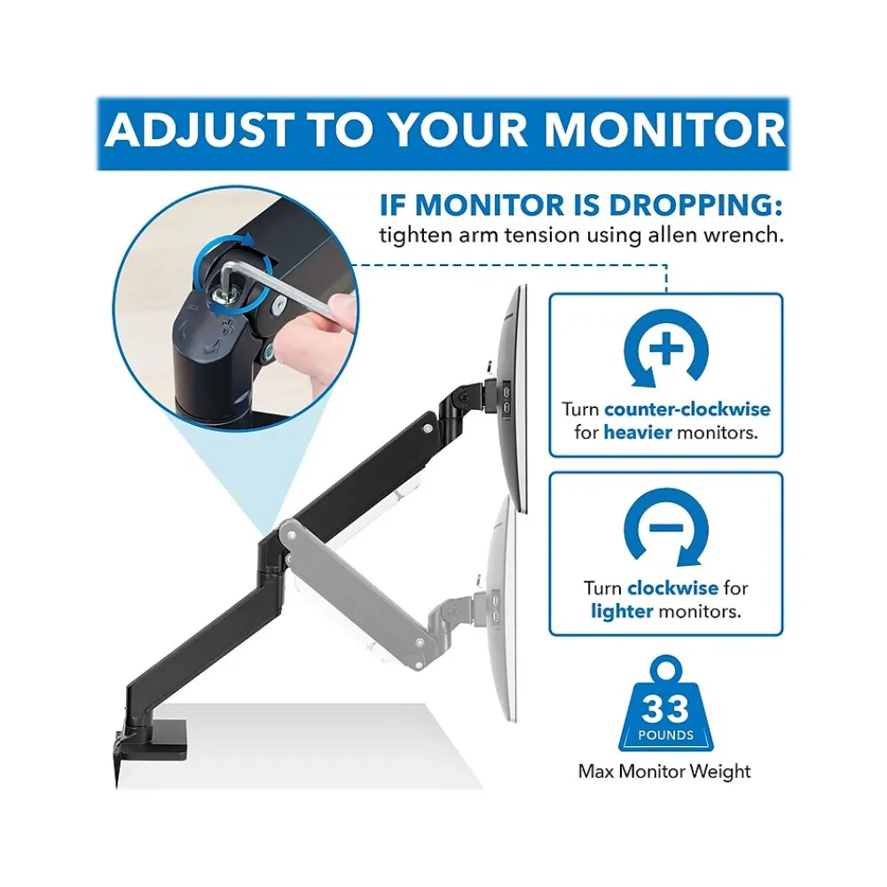 Hot Mount-It! Adjustable Dual-Monitor Mount, Up to 35", Black (MI-4772)