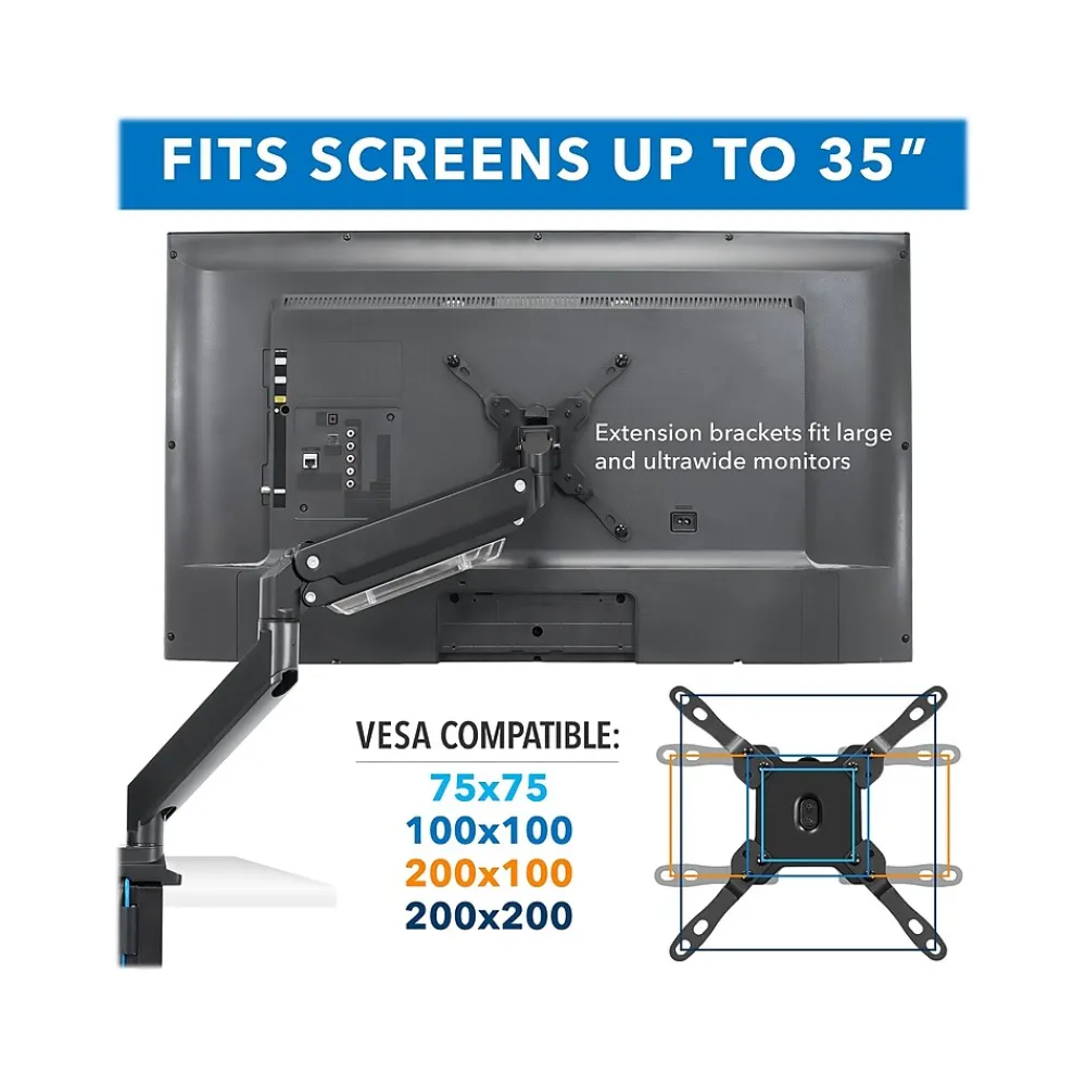 Hot Mount-It! Adjustable Dual-Monitor Mount, Up to 35", Black (MI-4772)
