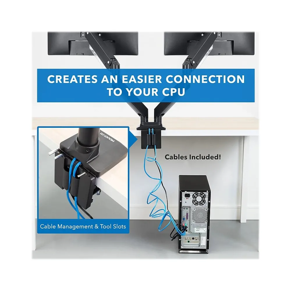 Hot Mount-It! Adjustable Dual-Monitor Mount, Up to 35", Black (MI-4772)