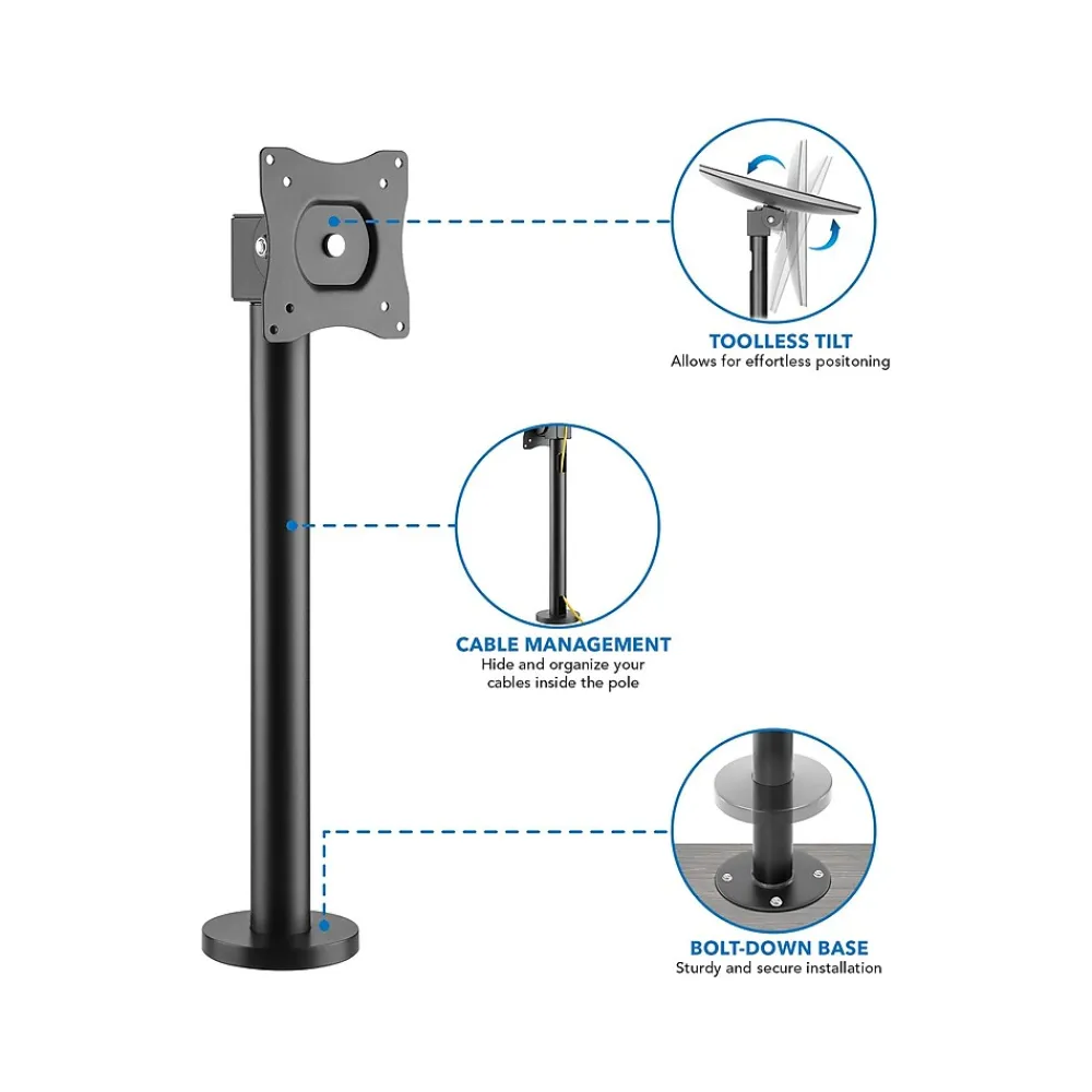 Clearance Mount-It! Adjustable POS Monitor Mount, Up to 23", Black (MI-3795)