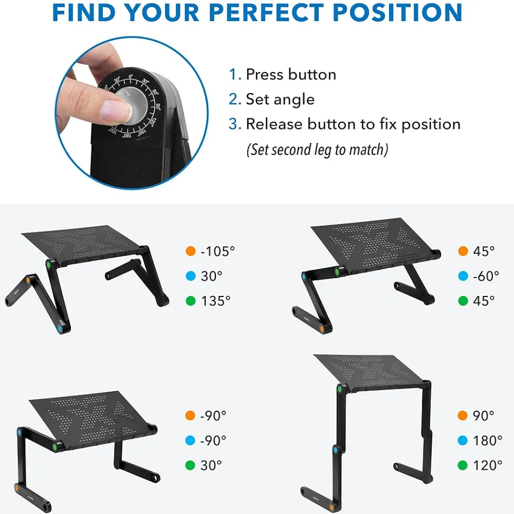 Adjustable Vented Aluminum Laptop Stand (MI-7210)<Mount-It!