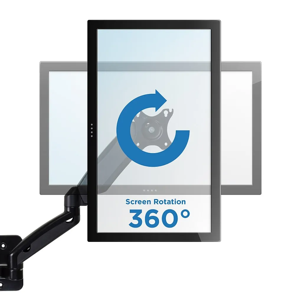 New Mount-It! Dual Arm Monitor Wall Mount for 19" to 27" Displays, Black (MI-766)
