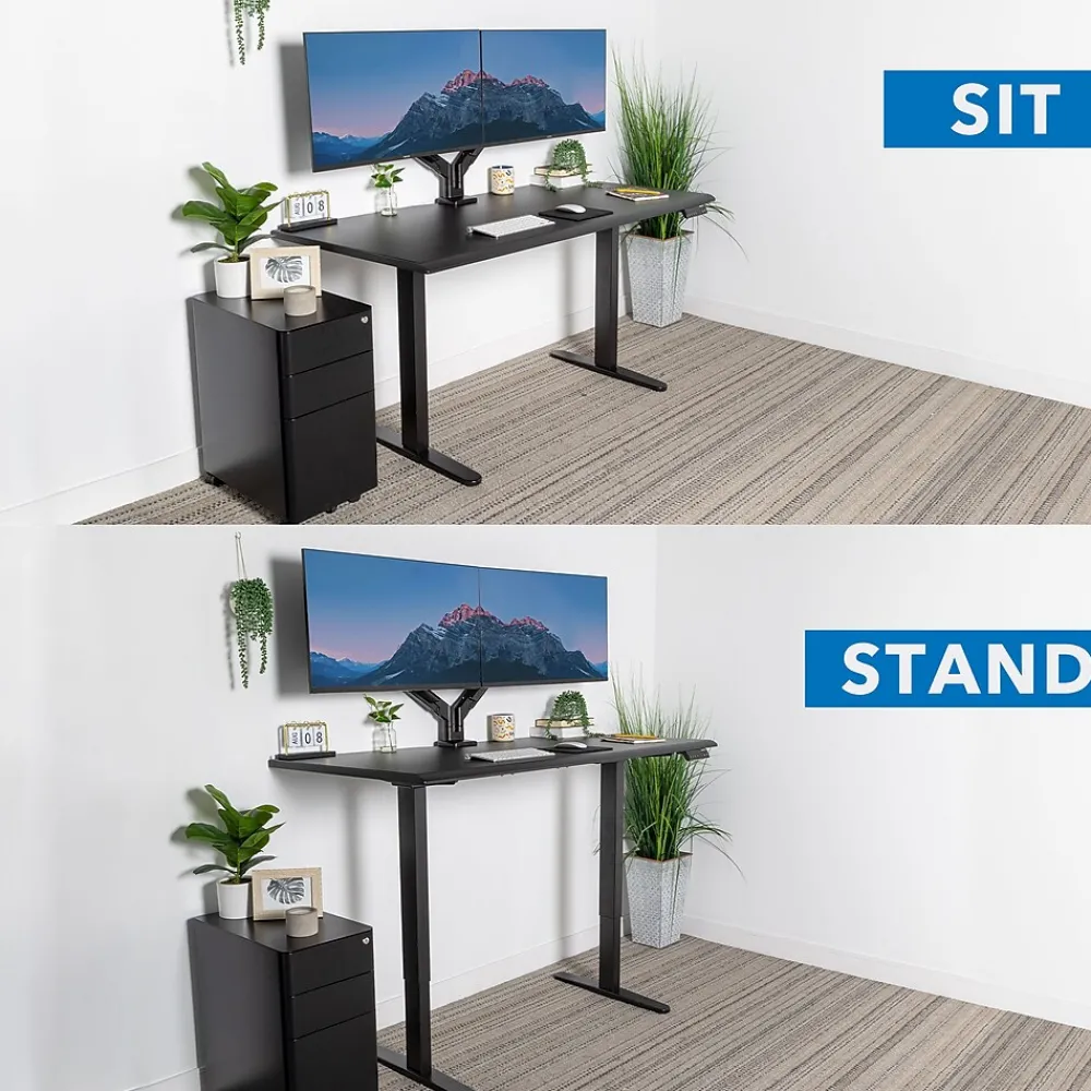 Standing Desks*Mount-It! Dual Motor 60"W Electric Adjustable Standing Desk, Black (MI-18121)