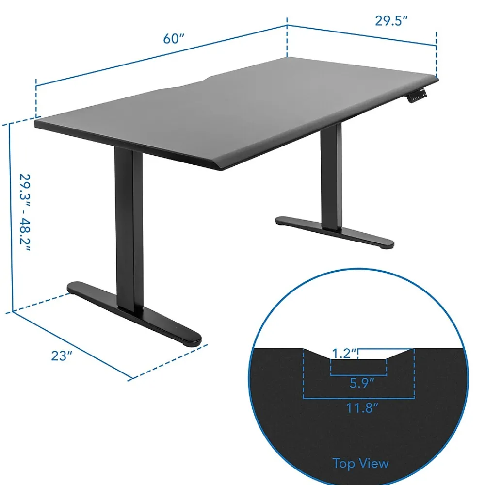 Standing Desks*Mount-It! Dual Motor 60"W Electric Adjustable Standing Desk, Black (MI-18121)