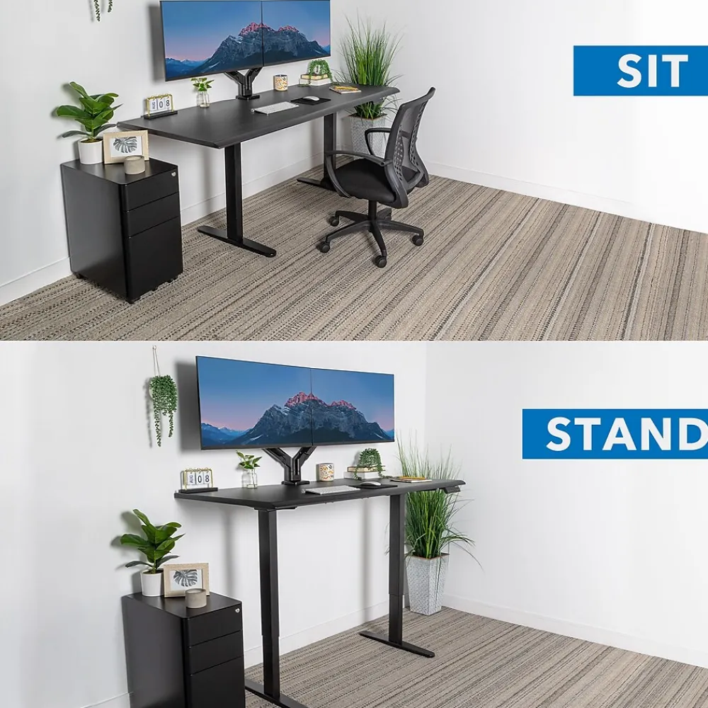 Standing Desks*Mount-It! Dual Motor 72"W Electric Adjustable Standing Desk, Black (MI-18122)