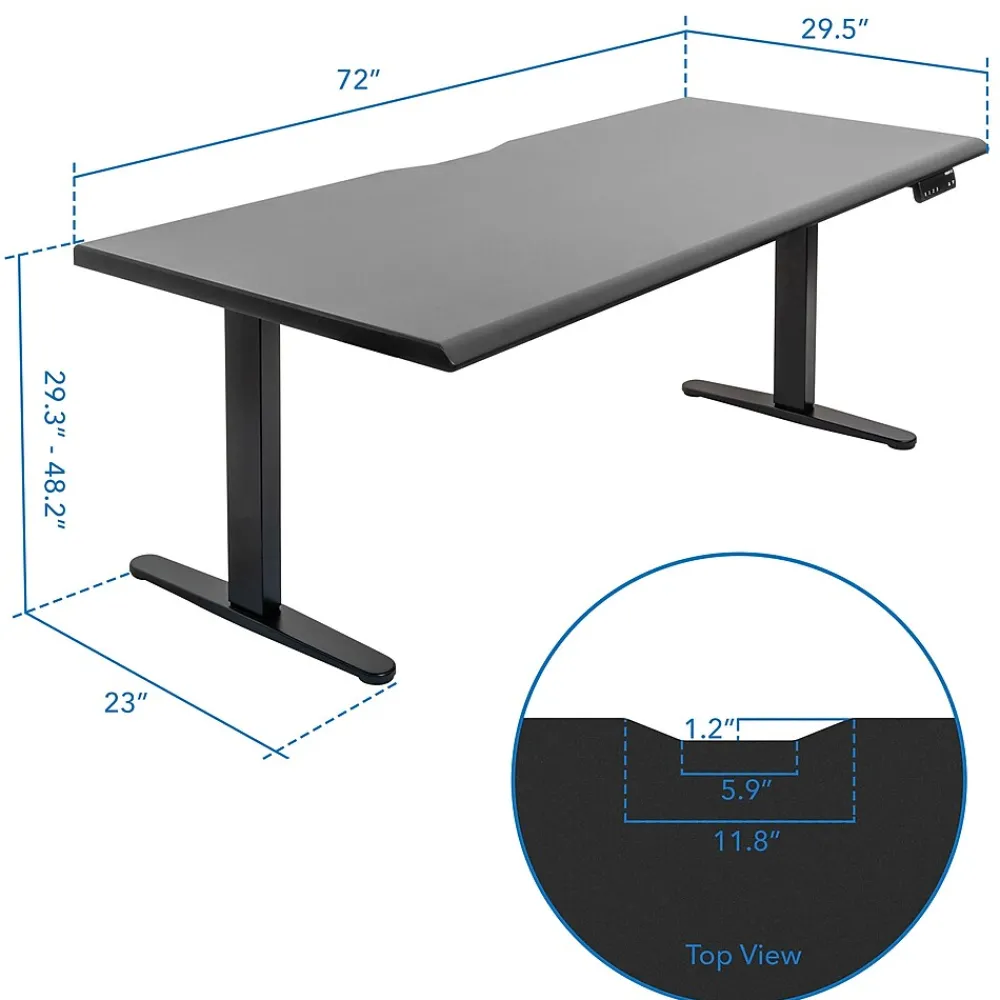 Standing Desks*Mount-It! Dual Motor 72"W Electric Adjustable Standing Desk, Black (MI-18122)