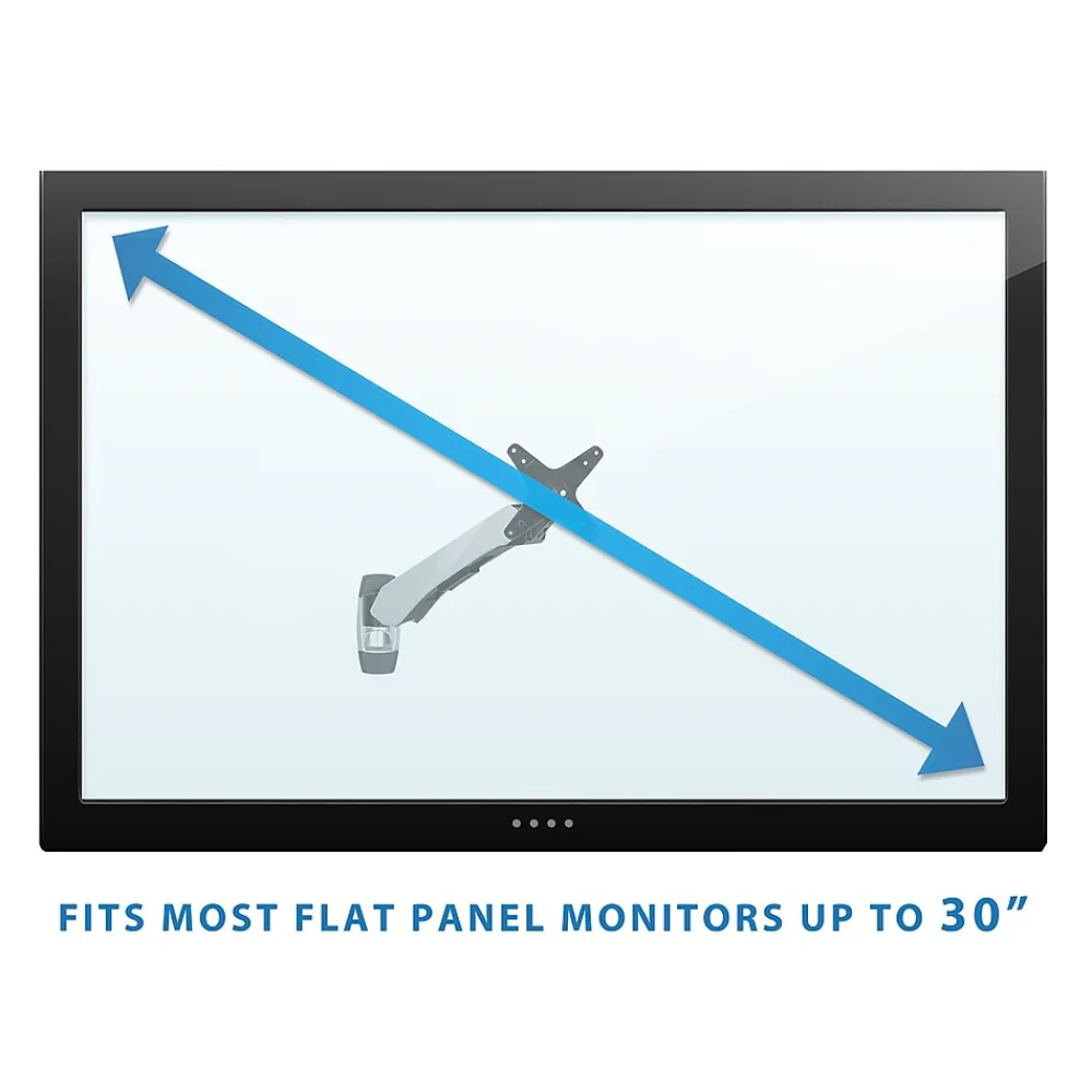 Outlet Mount-It! Modular Mount Adjustable Monitor Arm, Up to 24" Monitors, Gray/Silver (MI-34114)