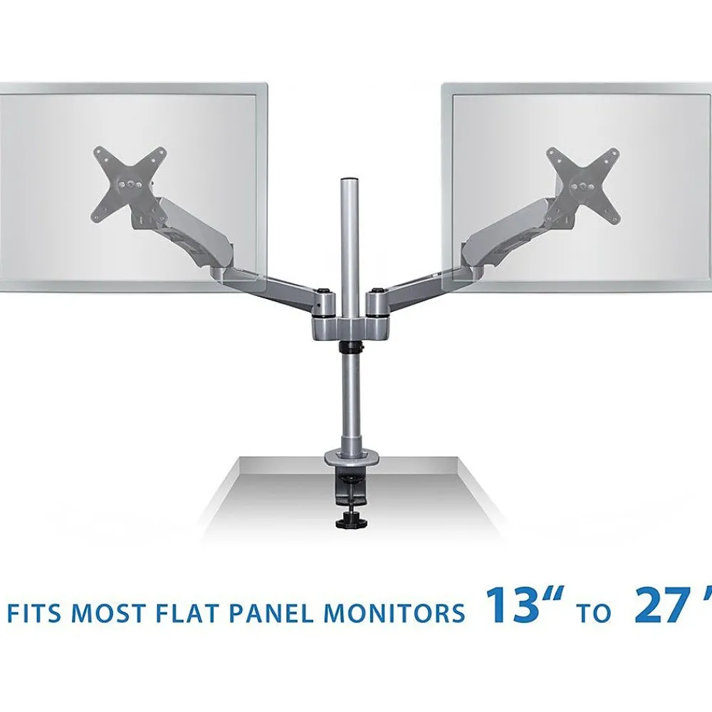 Clearance Mount-It! Modular Spring Arm Adjustable Monitor Arm, Up to 27" Monitors, Silver (MI-45116S)