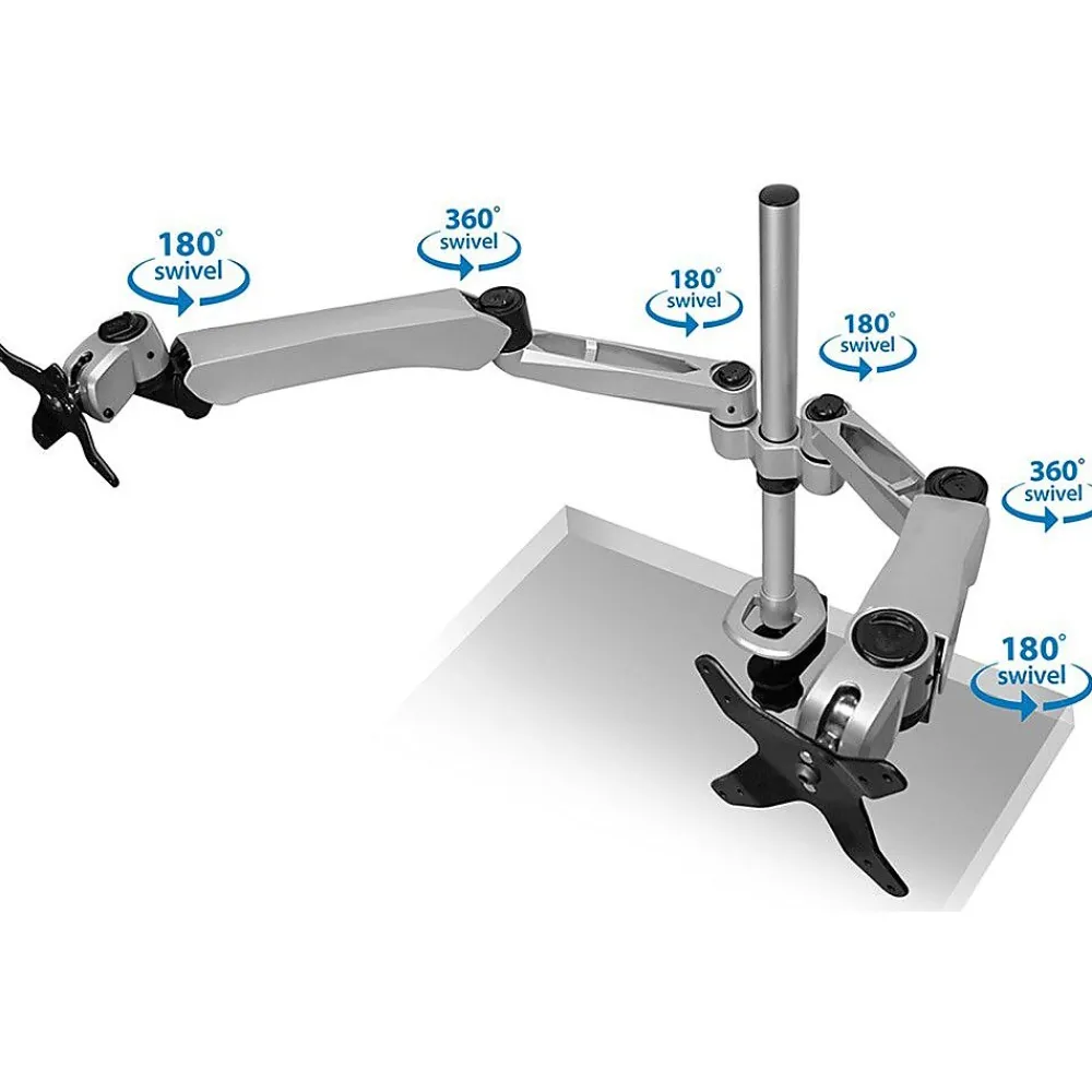 Clearance Mount-It! Modular Spring Arm Adjustable Monitor Arm, Up to 27" Monitors, Silver (MI-45116S)