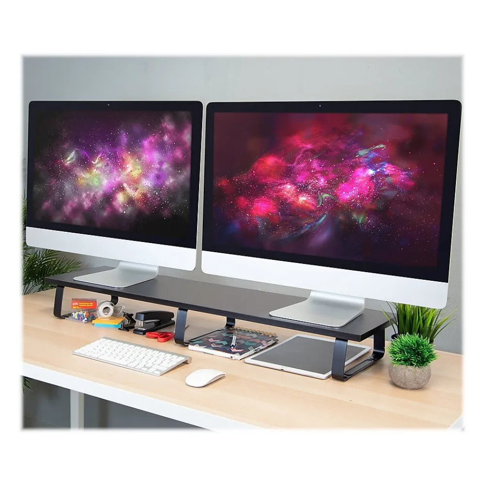 Outlet Mount-It! Monitor Stand for Up to 2 Monitors, 39.4" Wide, Black (MI-7267)