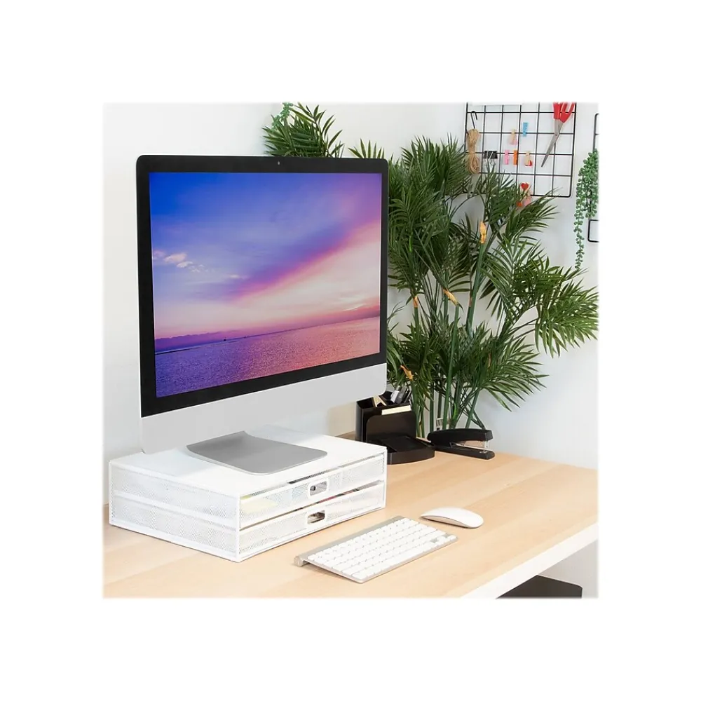 Outlet Mount-It! Riser with Storage, Up to 32" Monitor, (MI-7365W) White