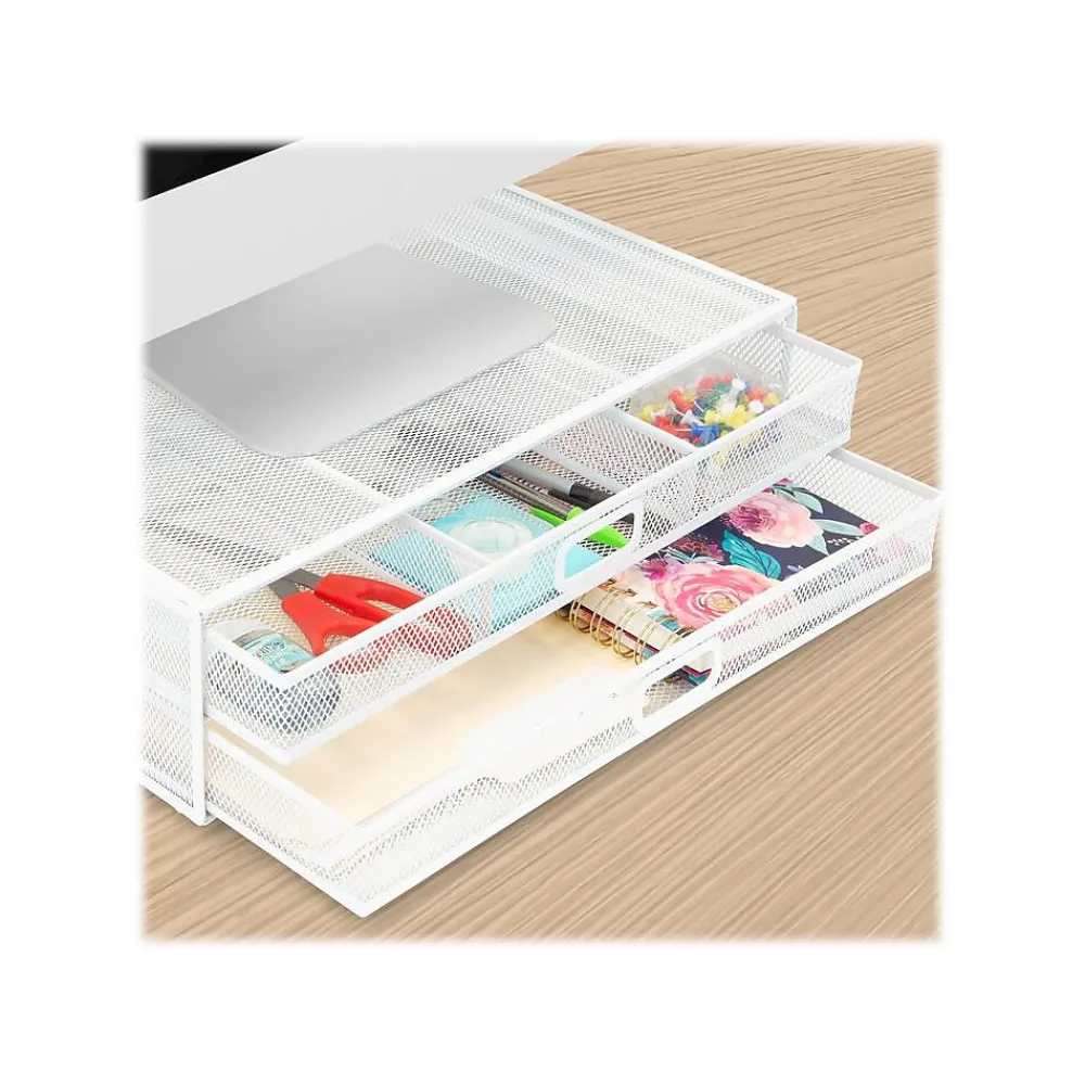 Outlet Mount-It! Riser with Storage, Up to 32" Monitor, (MI-7365W) White