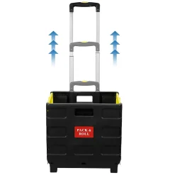 Mount-It! Rolling Utility Cart, Folding and Collapsible, 55 lbs., Black/Yellow (MI-904)