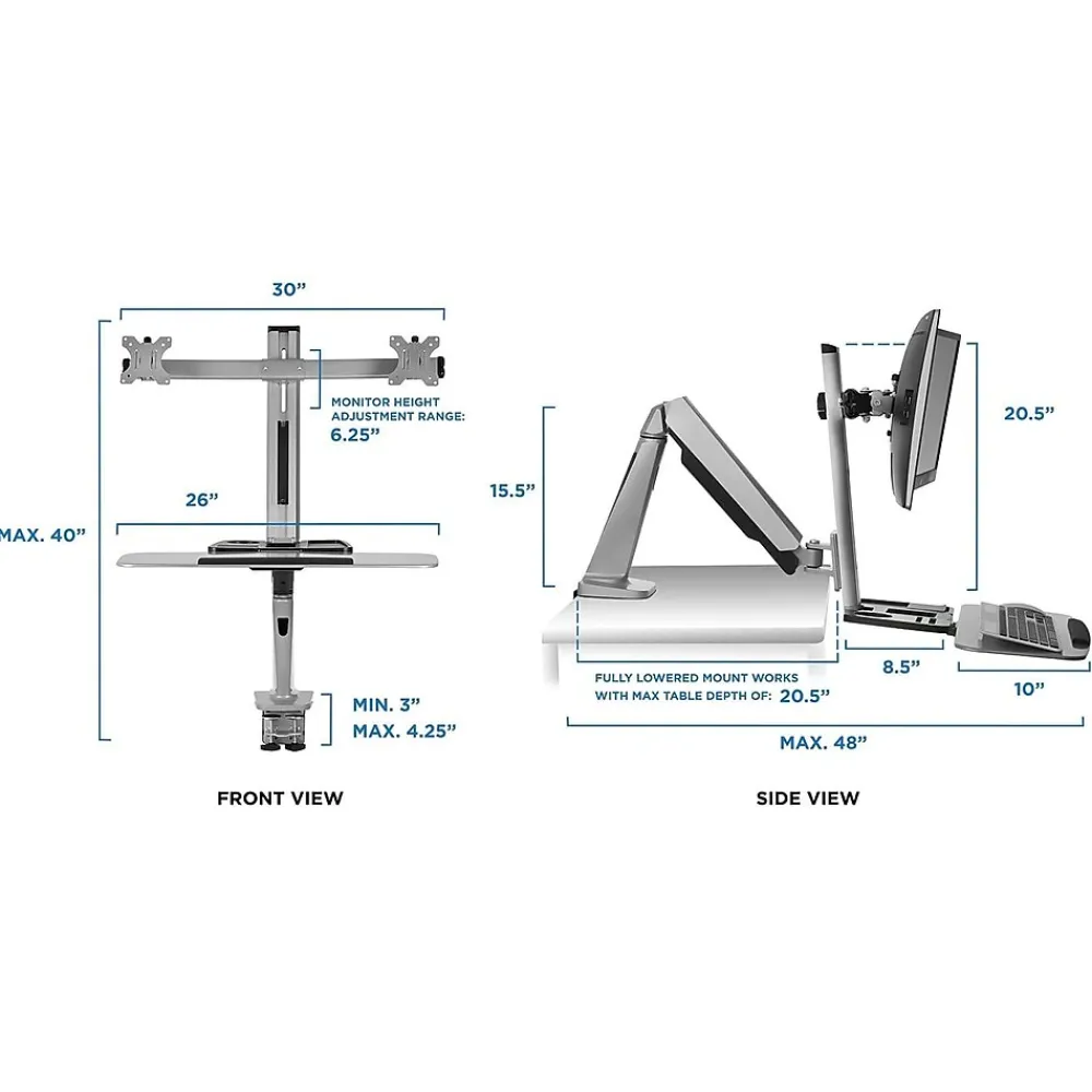 Standing Desks*Mount-It! Sit Stand Desk Mount Workstation, Dual Monitor Standing Desk Converter, Full Motion Arm, Height Adjustable (MI-7904)