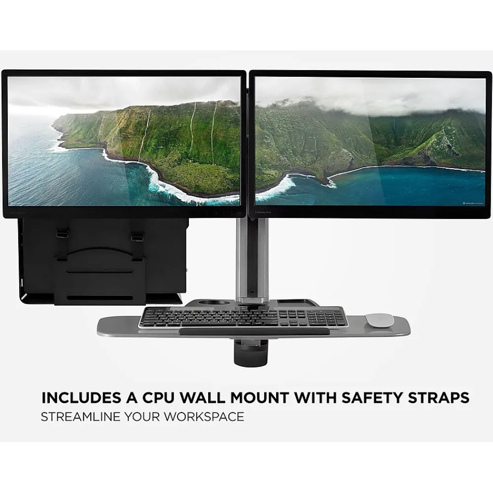 Standing Desks*Mount-It! Sit Stand Wall Mount Workstation, Articulating Standing Desk for Dual Monitors, Floating Keyboard Tray (MI-7906)
