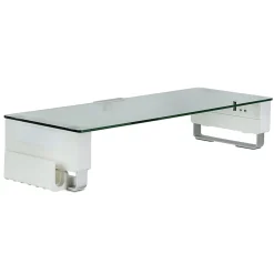 Discount Mount-It! Tempered Glass Height Adjustable Monitor Riser With 3 USB Ports, Up to 32", (MI-7265)