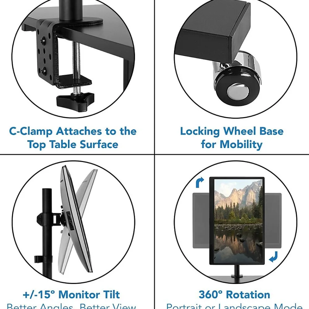 Standing Desks*Mount-It! 28"W Adjustable Steel Standing Desk, Black (MI-7942BLK)