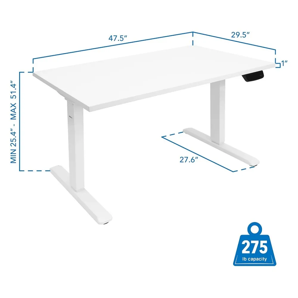 Standing Desks*Mount-It! 48"W Electric Adjustable Standing Desk, White (MI-18066)