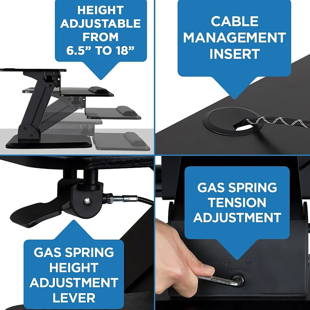 Standing Desks*Mount-It! 23"W Manual Adjustable Standing Desk Converter, Black (MI-7916)