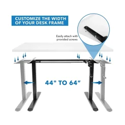 Standing Desks*Mount-It! 55"W Manual Adjustable Standing Desk, (MI-18070) White/Black