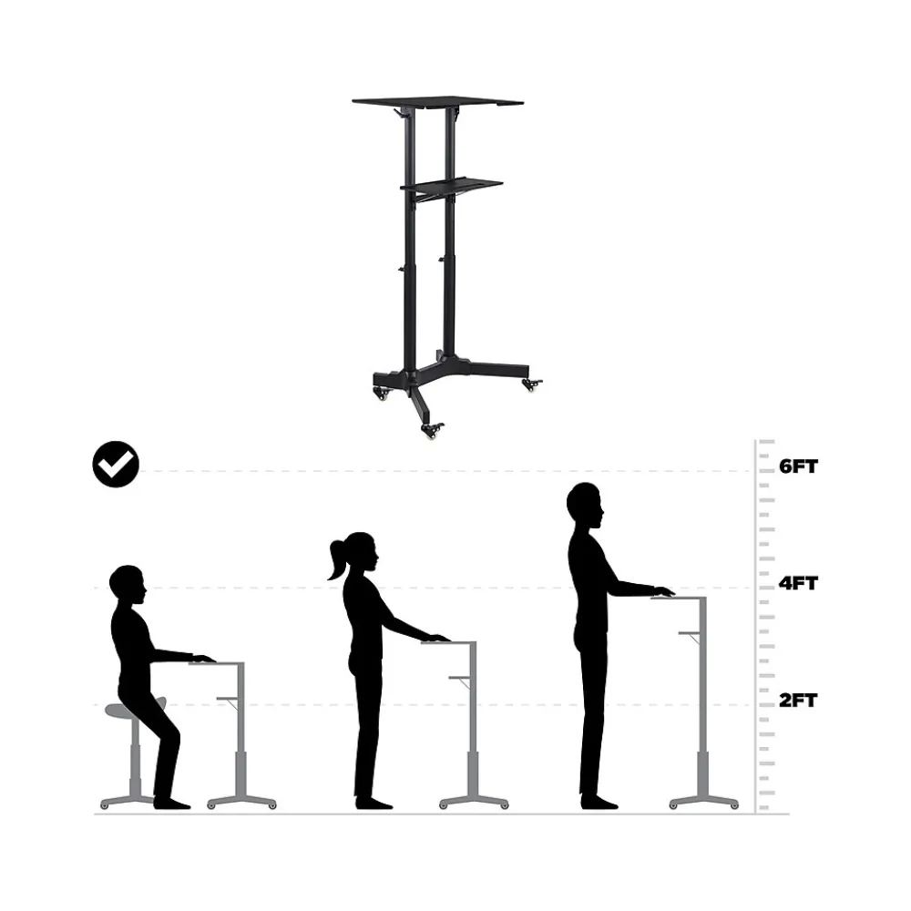 Standing Desks*Mount-It! 24"W Portable Lectern Adjustable Aluminum Standing Podium, Black (MI-7971)