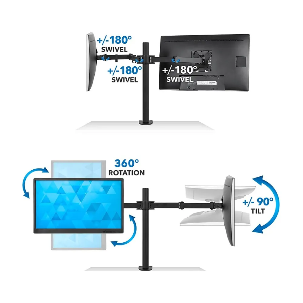 Clearance Mount-It! Mount-lt! Adjustable Full Motion Monitor Arm Mount, Up to 32" Monitor, Black (MI-2752L)