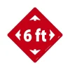 National Marker Walk-On™ Floor Decal, "6 Ft," 12" x 12", Red (WFS79RD)