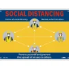 National Marker Wall Sign, "Social Distancing," Aluminum, 10" x 14", Yellow/Blue (M617AB)
