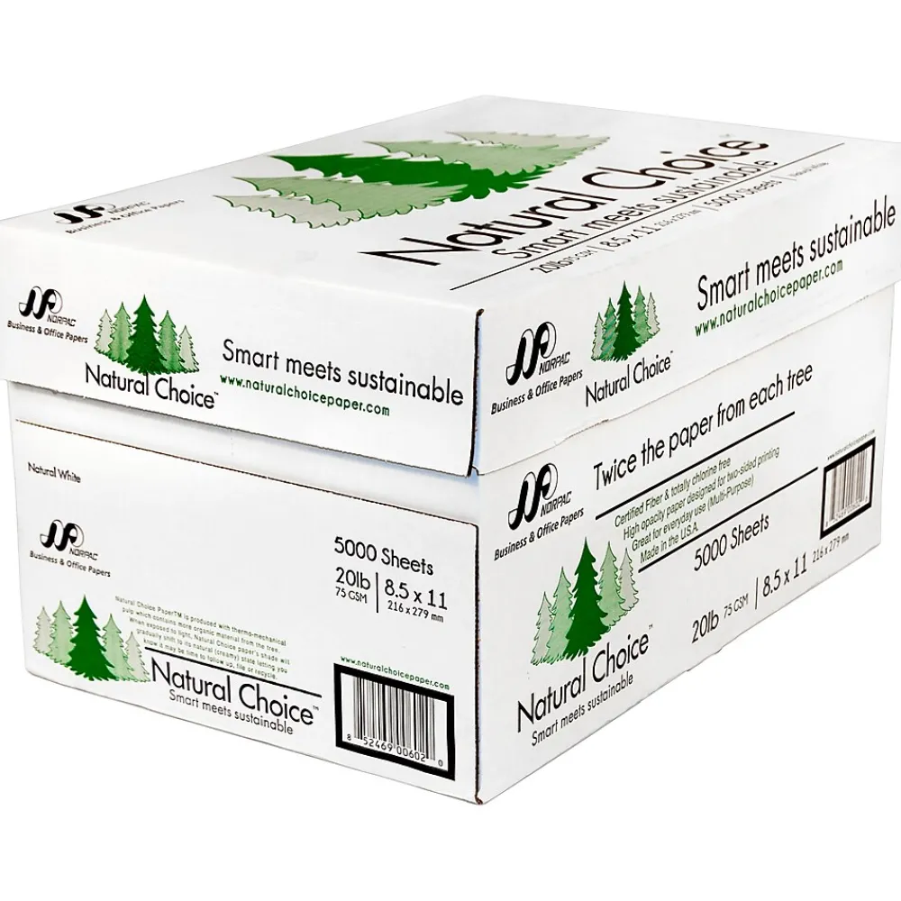Multipurpose Paper*Natural Choice 8.5" x 11" Multipurpose Paper, 20 lbs., 92 Brightness, 5000 Sheets/Carton (MNW000-01)
