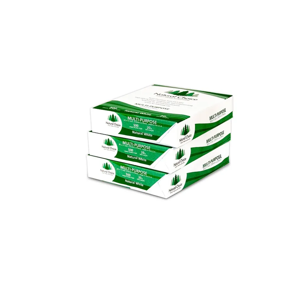 Multipurpose Paper*Natural Choice 8.5" x 11" Multipurpose Paper, 20 lbs., 92 Brightness, 5000 Sheets/Carton (MNW000-01)