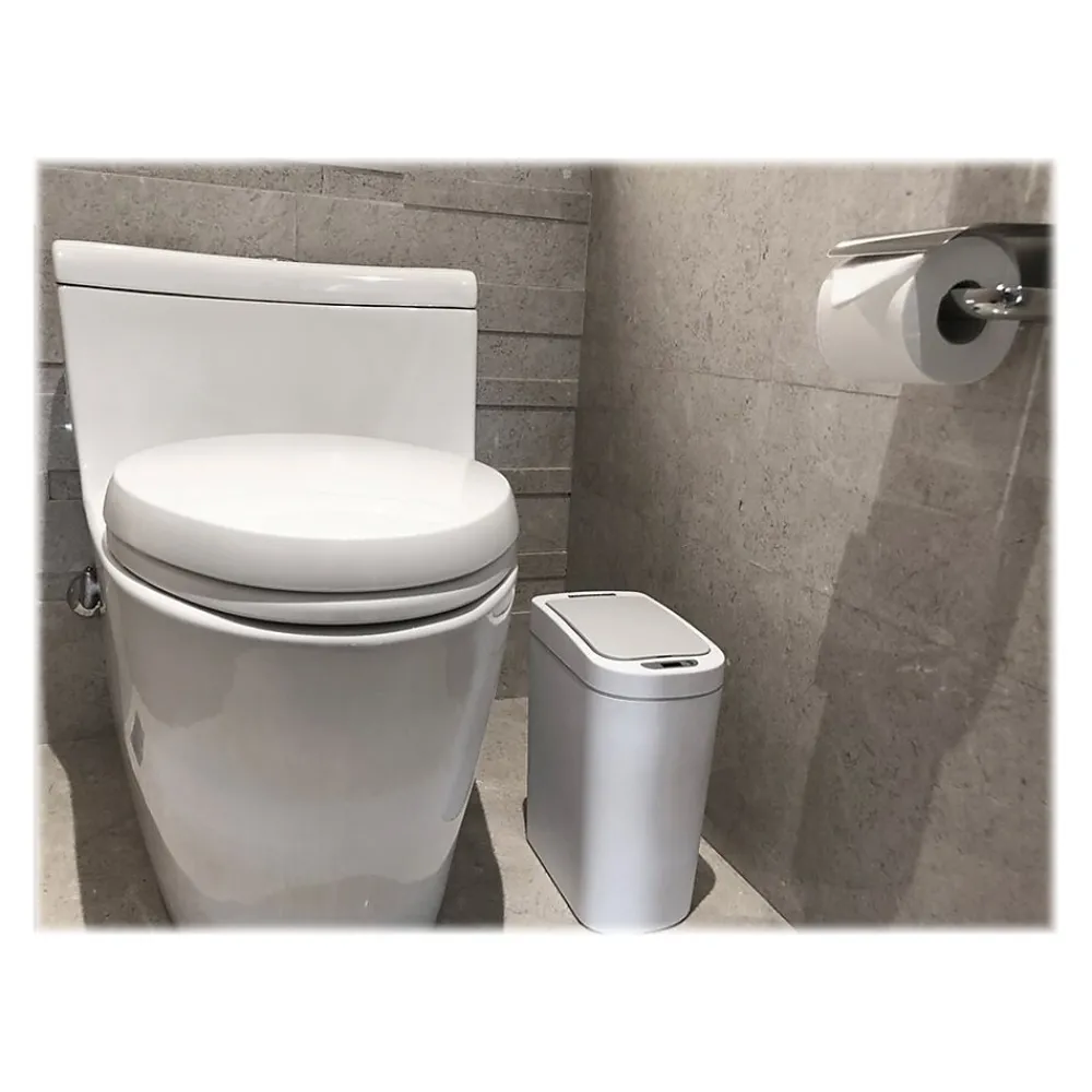 Plastic Sensor Trash Can, White, 1.85 gal. (DZT-7-2s)<Nine Stars Discount