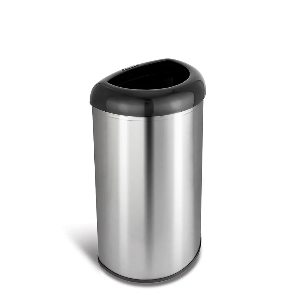 Stainless Steel Trash Can, 13.2 Gal., Black (OTT-50-19BK)<Nine Stars Clearance