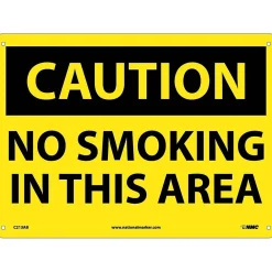 National Marker No Smoking In This Area, 10X14, .040 Aluminum, Caution Sign