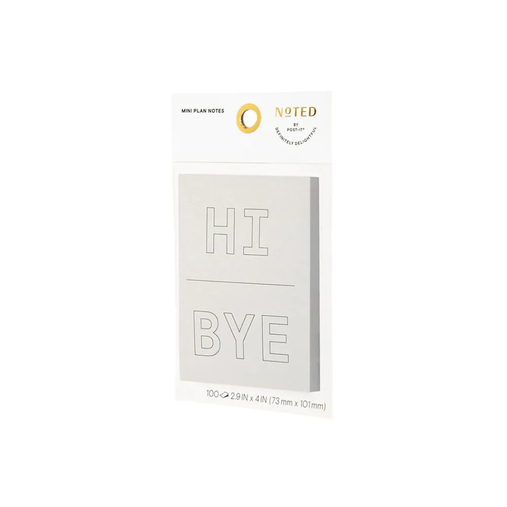 Post-It Notes*Post-it Noted by ® Grey Hi and Bye Notes, 2.9" x 4", 100 Sheets/Pad (NTD5-34-HB)