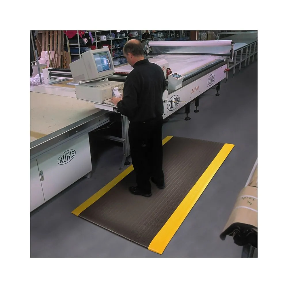 NoTrax Airug Anti-Fatigue Mat, 60" x 36", Black/Yellow (410S0535BY)